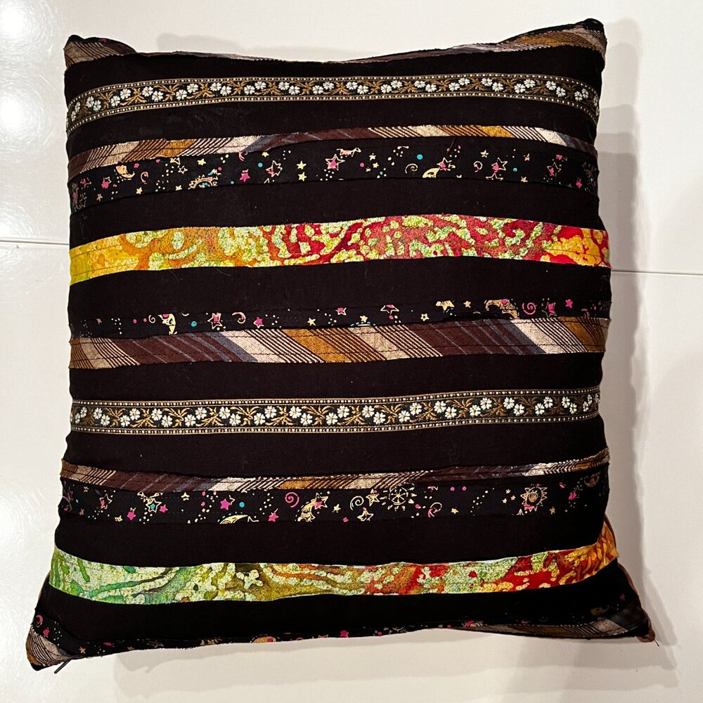 Pillow - Handmade with Different Ribbons Across it